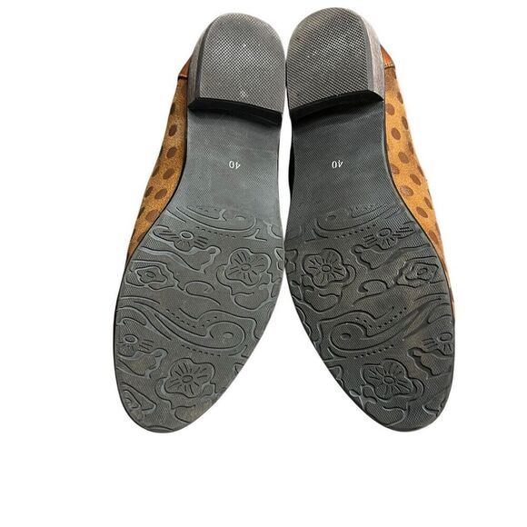 L'Artiste Spring Step Klasik Tassel Brown Suede Polka Dot Loafer Size 40 - Picture 6 of 7